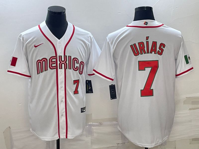 Men 2023 World Cub Mexico #7 Urias White Nike MLB Jersey25->more jerseys->MLB Jersey